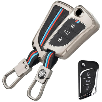 SHOPOFLUX Metal Key Cover Compatible for KD Xhorse LX B30 Universal Remote 3 Button Flip Key