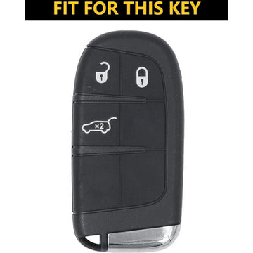 SHOPOFLUX Metal Key Cover Compatible for Jeep Meridian, Compass, Trailhawk, 3 Button Smart Key