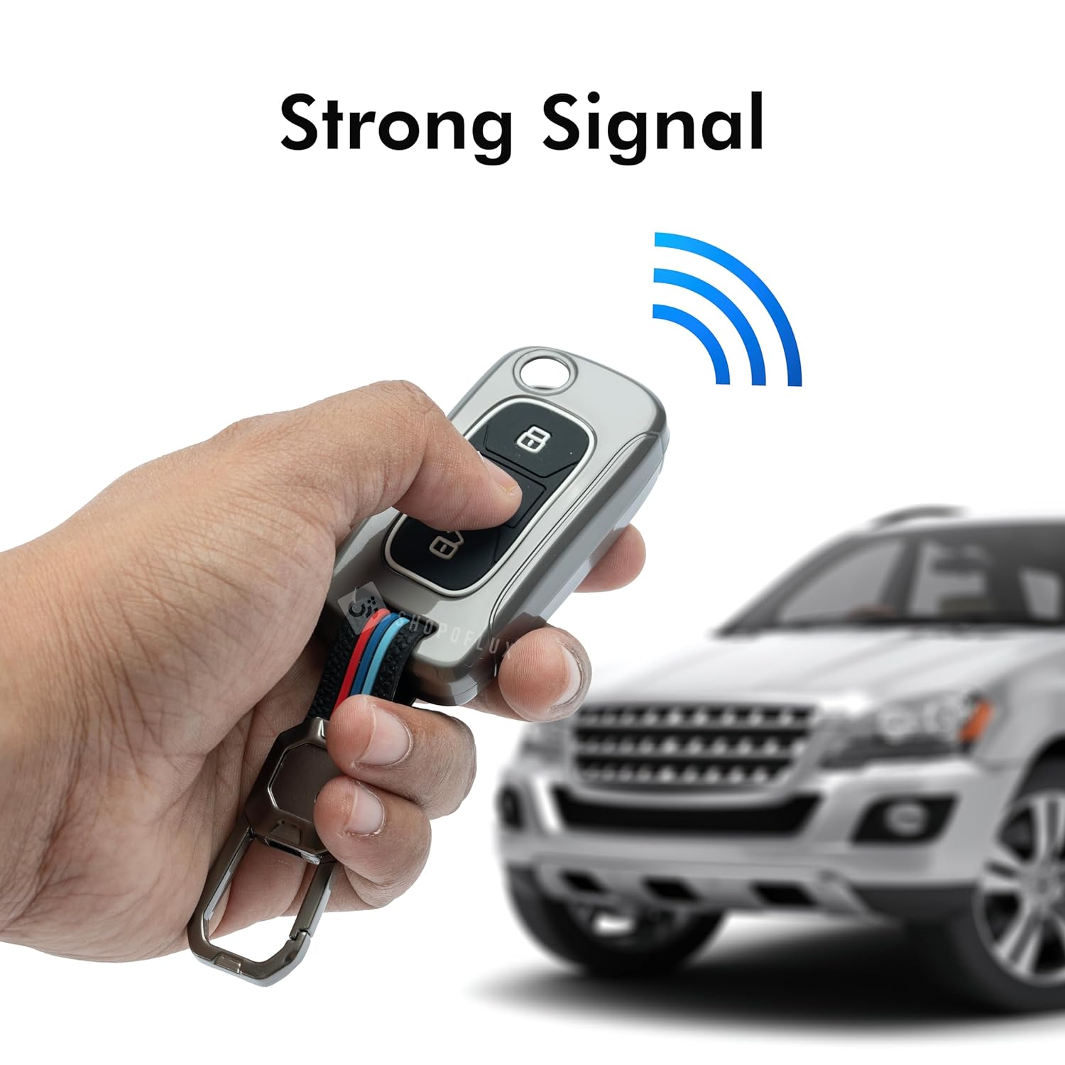 SHOPOFLUX Metal Key Cover Compatible for Tata Tiago | Nexon | Altroz | Safari | Storme | Zest | Bolt | Tigor | Punch | Hexa 3 Button Flip Key