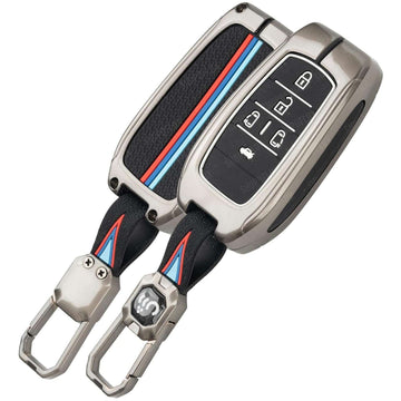 SHOPOFLUX Metal Key Cover Compatible for Toyota Vellfire 5 Button Smart Key