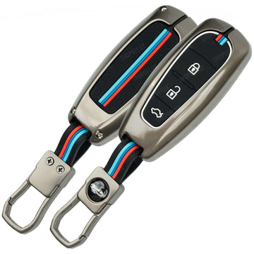SHOPOFLUX Metal Key Cover Compatible with Baleno, Breeza, S Cross, Ciaz, Swift 3 Button Smart Key