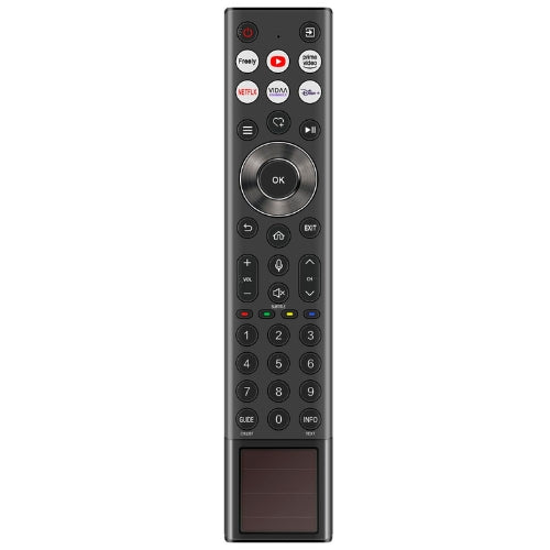 Hisense HIS-4 remote design with a number keypad, circular OK navigation and a rectangular lower panel