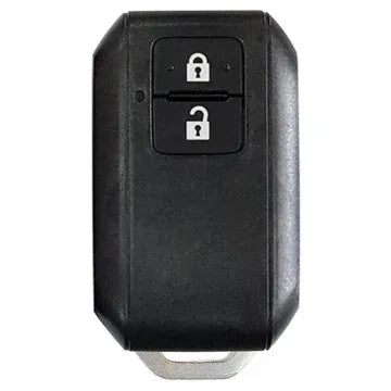 Toyota Glanza-style rectangular two-button smart key with lock and unlock buttons and a metal loop