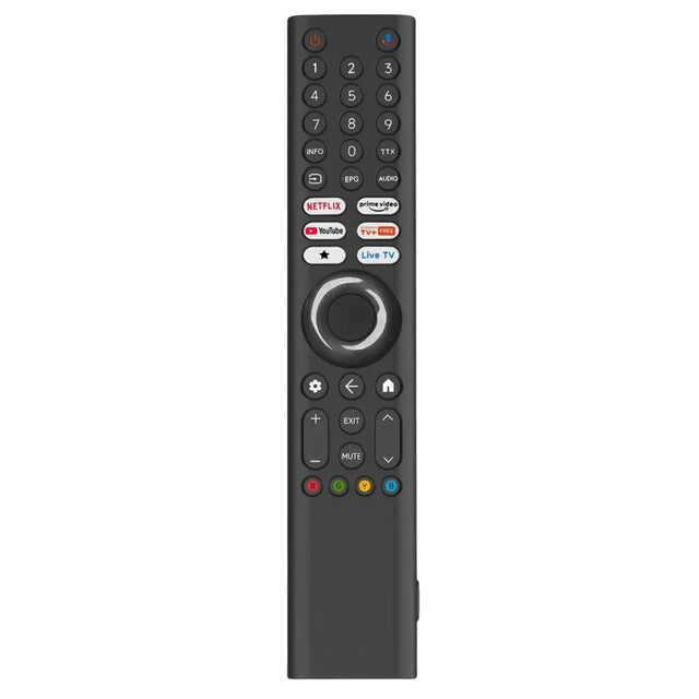 Xiaomi XMI-2 remote design with number buttons above a circular navigation control and coloured buttons below