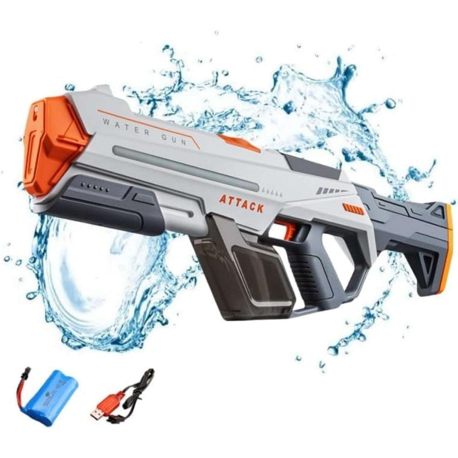 SHOPOFLUX Electric Water Gun Toy with Automatic Water Absorption, Long Range, Rapid Fire