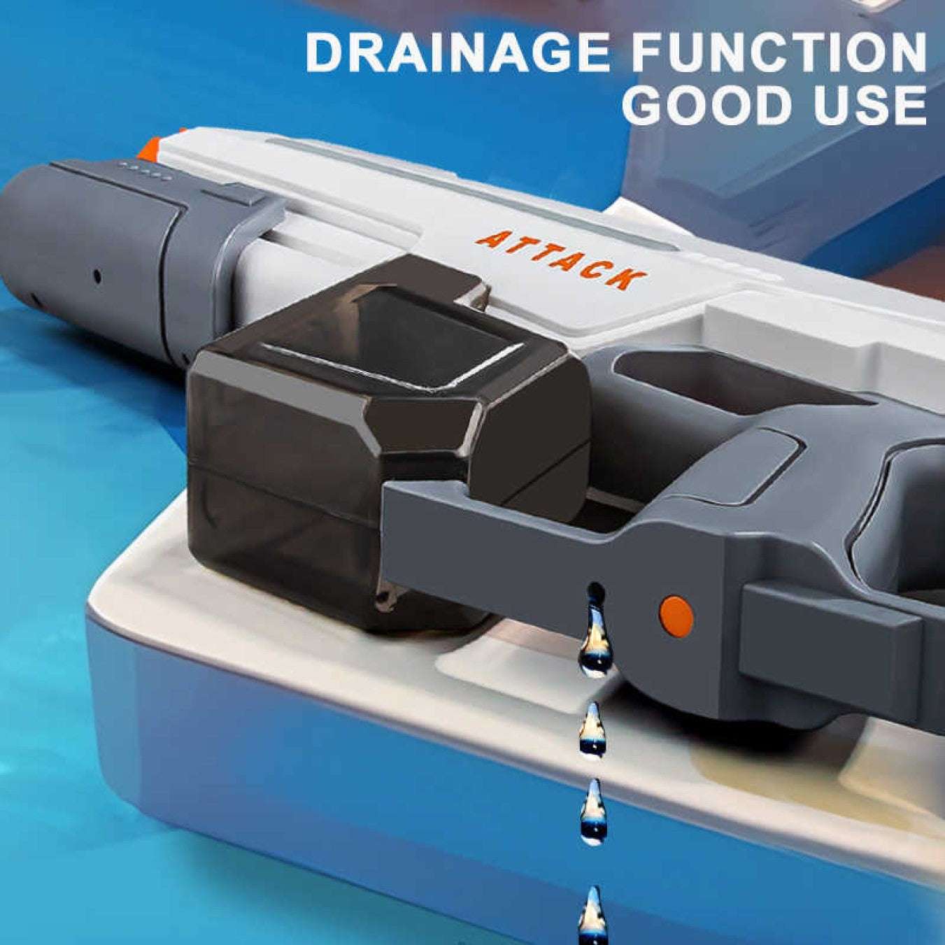 SHOPOFLUX Electric Water Gun Toy with Automatic Water Absorption, Long Range, Rapid Fire