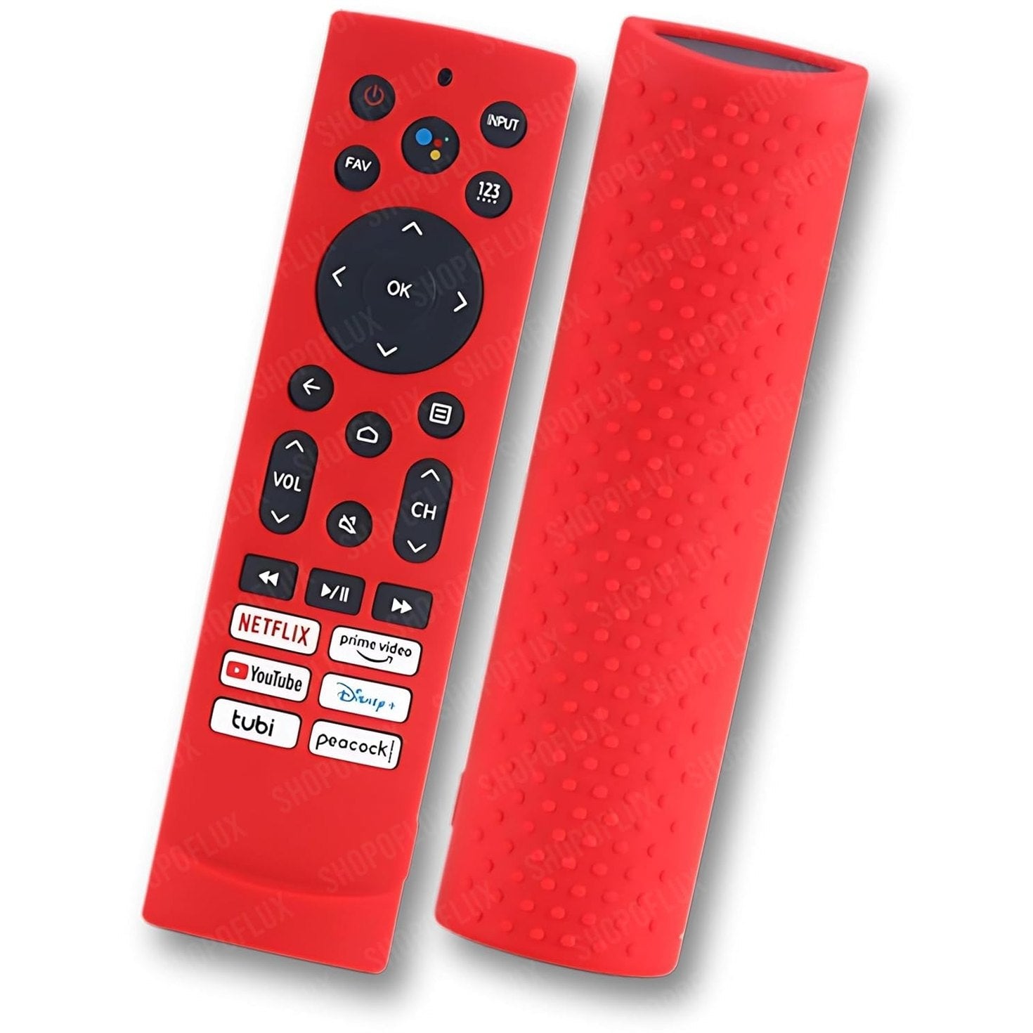Shopoflux Silicone TV Remote Cover Compatible with Hisense Smart TV Remote VU GloLED Series Tv Remote Cover [Remote NOT Included] (RED) Shopoflux