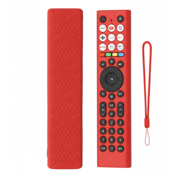 Shopoflux Silicone TV Remote Cover Compatible with Hisense Smart TV Remote [Remote NOT Included] (Red) Shopoflux