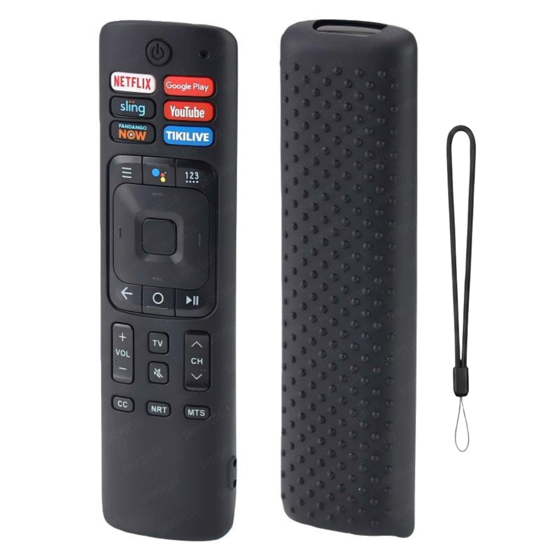 SHOPOFLUX Silicone TV Remote Cover Compatible with Hisense Smart TV Remote [Remote NOT Included] (Black) Shopoflux
