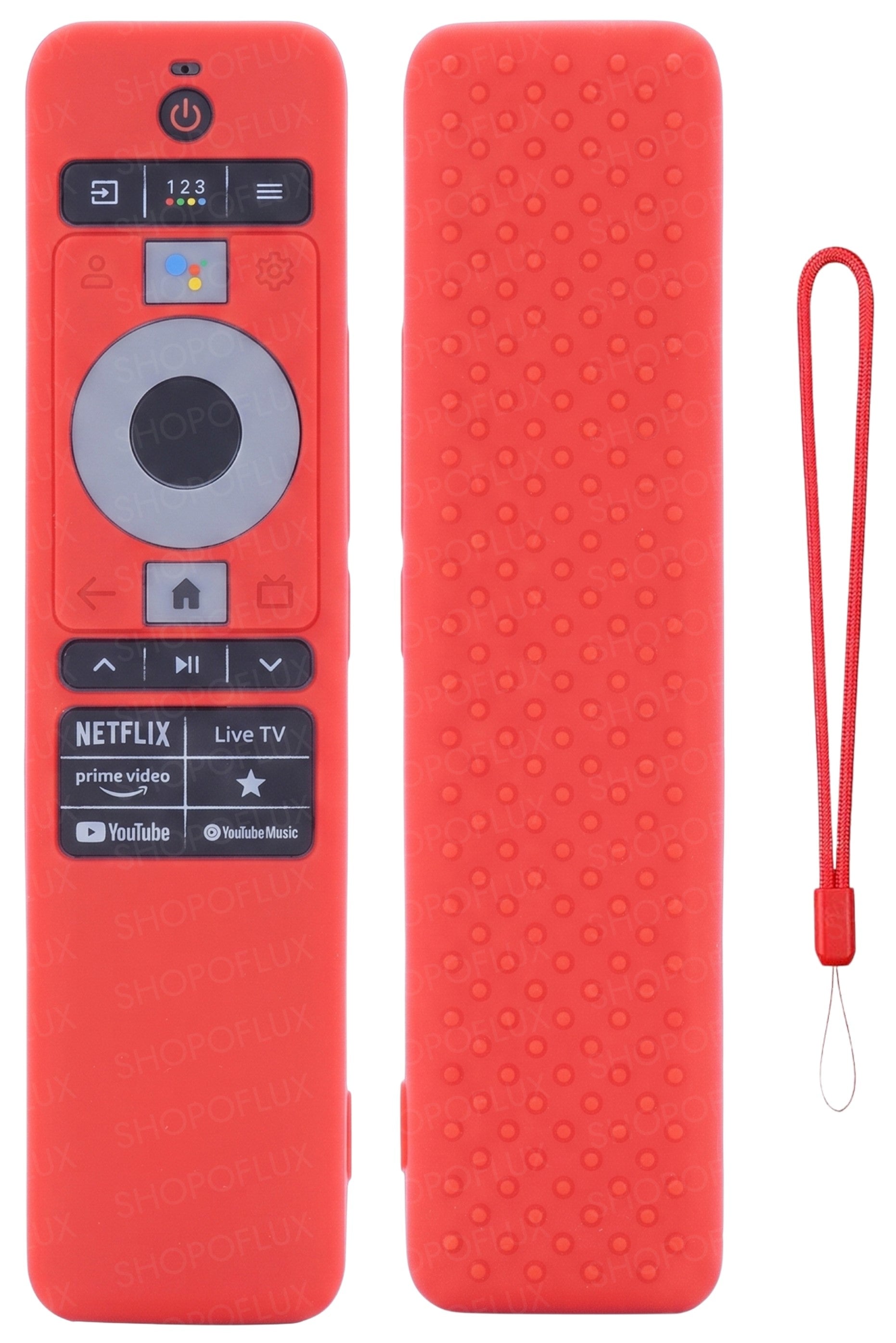 SHOPOFLUX Silicone TV Remote Cover Compatible with Haier TV Protective Case with Lanyard [Remote Not Included] (Red)