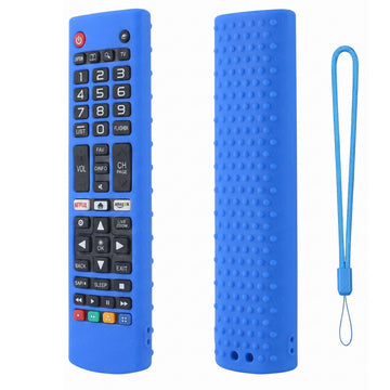 Shopoflux Silicone Tv Remote Cover Compatible with LG Smart TV Remote Full Wrap Protective Case with Lanyard [Remote NOT Included] (Blue)