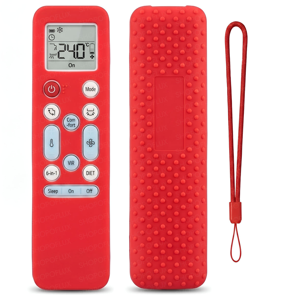 Red silicone LG AC Remote Cover