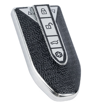 SHOPOFLUX TPU Leather Key Cover Compatible with Mahindra BE 6, XEV 9 EV, XUV 7XO Smart Key (Black)