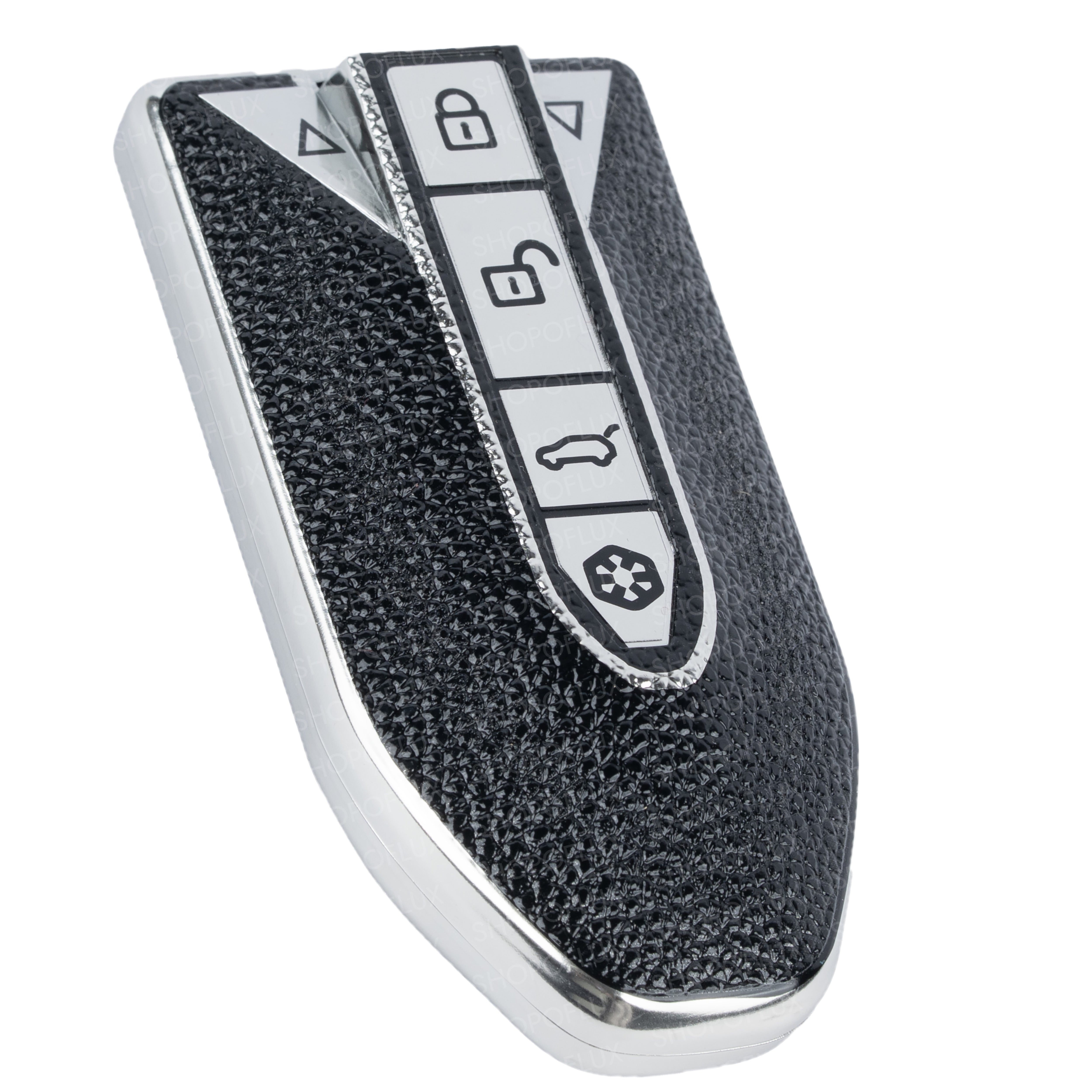 SHOPOFLUX TPU Leather Key Cover Compatible with Mahindra BE 6, XEV 9 EV, XUV 7XO Smart Key (Black)