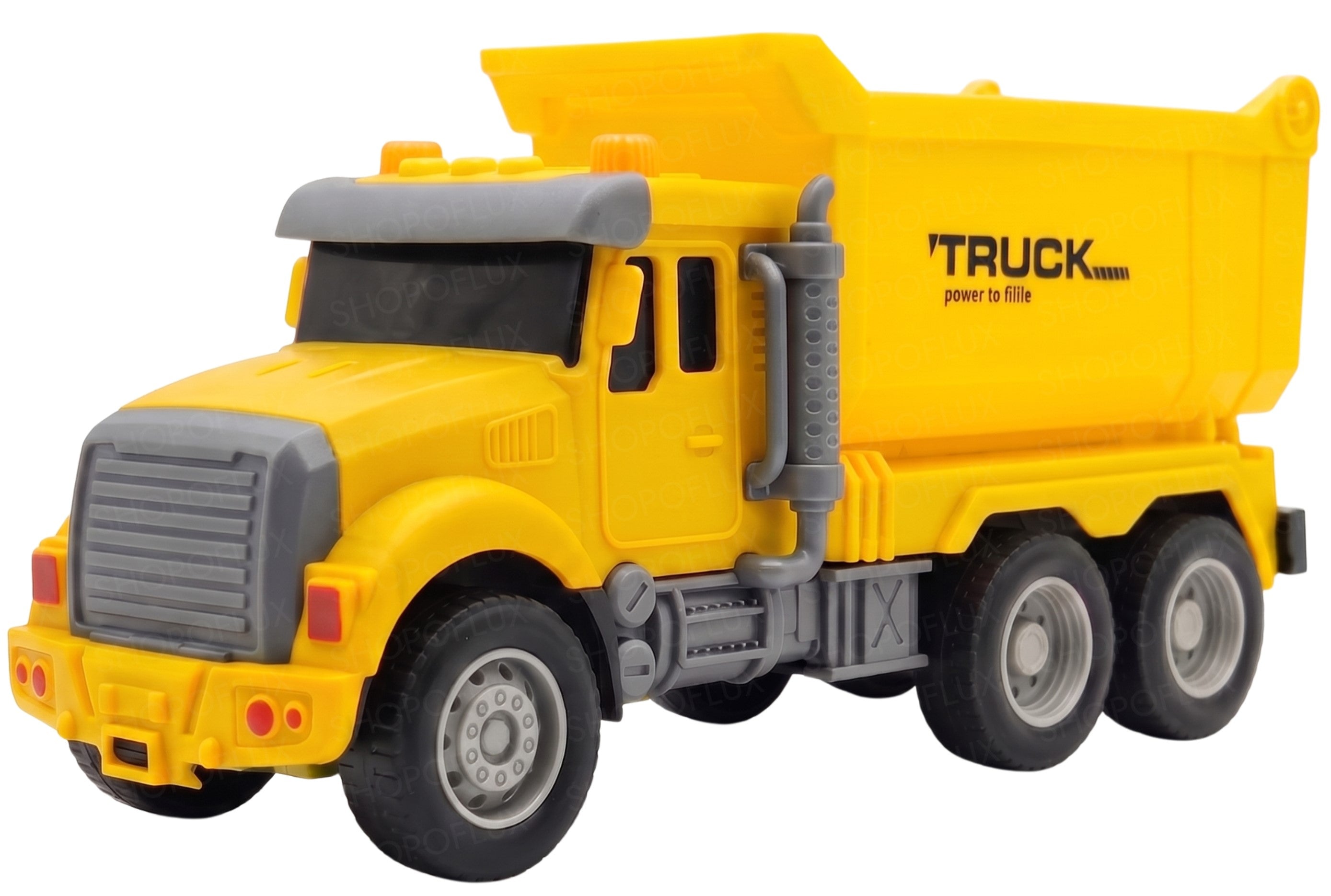 SHOPOFLUX Construction Dumper Truck Toy with Friction Powered Push and Go Truck Toys for Kids, Boys and Girls Aged 3+ Year