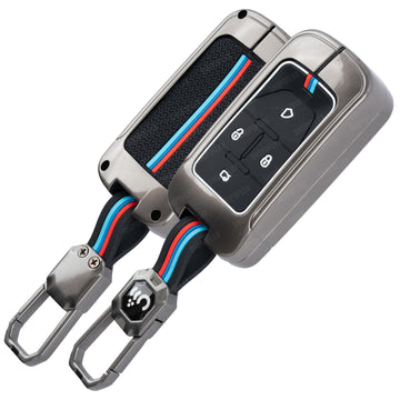 SHOPOFLUX Metal Car Key Cover Compatible for Vinfast VF6,VF7 4 Button Smart Key -Black Shopoflux