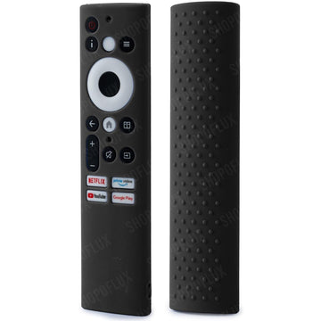 Shopoflux Silicone Cover case Compatible with Sansui Croma Haier Blaupunkt Motorola Smart Tv Remote Protective Case [Remote NOT Included] (Black)