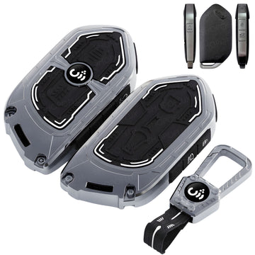 SHOPOFLUX Metal Key Cover Compatible with Kia Syros, EV6 EV9, Seltos 4 Button Smart Key Shopoflux