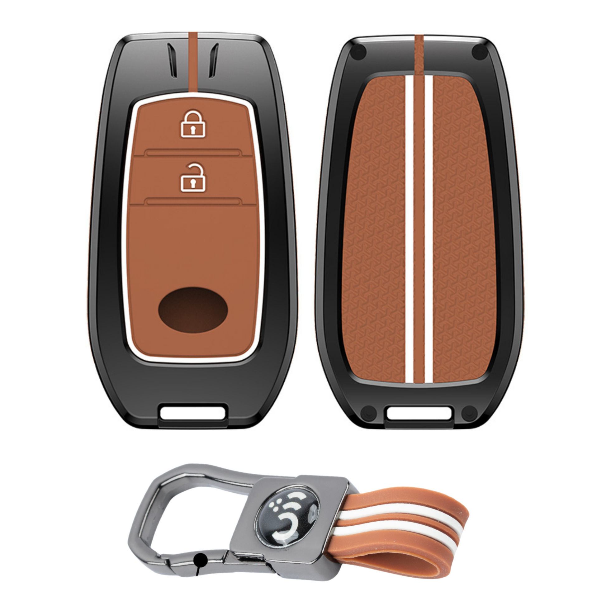 SHOPOFLUX Metal Key Cover Compatible with Toyota Innova Crysta, Hilux, Invicto 2 Button Smart Only Shopoflux