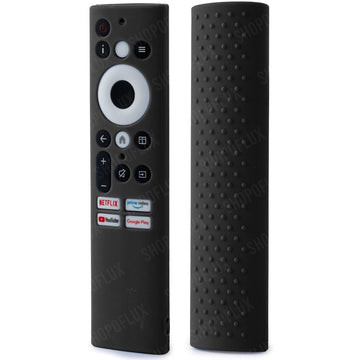 Shopoflux Silicone Cover case Compatible with Sansui Croma Haier Blaupunkt Motorola Smart Tv Remote Protective Case [Remote NOT Included] (Black) Shopoflux