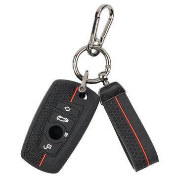 SHOPOFLUX Metal Key Cover Compatible with BMW X4, X3, 5 Series, 6 Series, 3 Series, 7 Series 4 Button Smart Key
