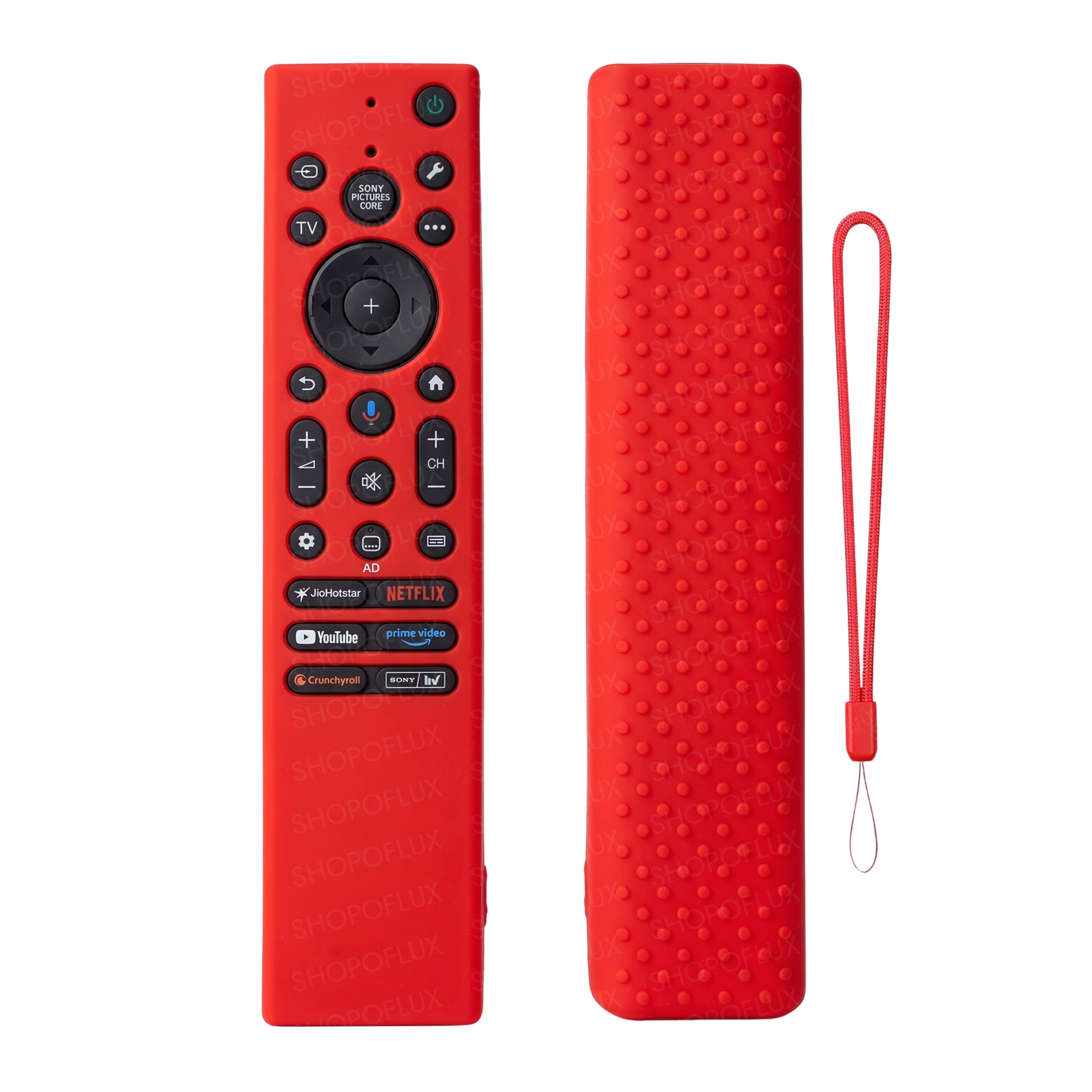 SHOPOFLUX Silicone Cover Compatible with Sony Bravia Smart Tv Voice Remote Case with Lanyard [Remote NOT Included]