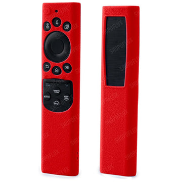 Shopoflux Silicone TV Remote Cover Compatible with Samsung 2022 Smart TV Remote QLED TV BN68-13897A / TM2280E Remote Protective Case [Remote NOT Included] (RED)