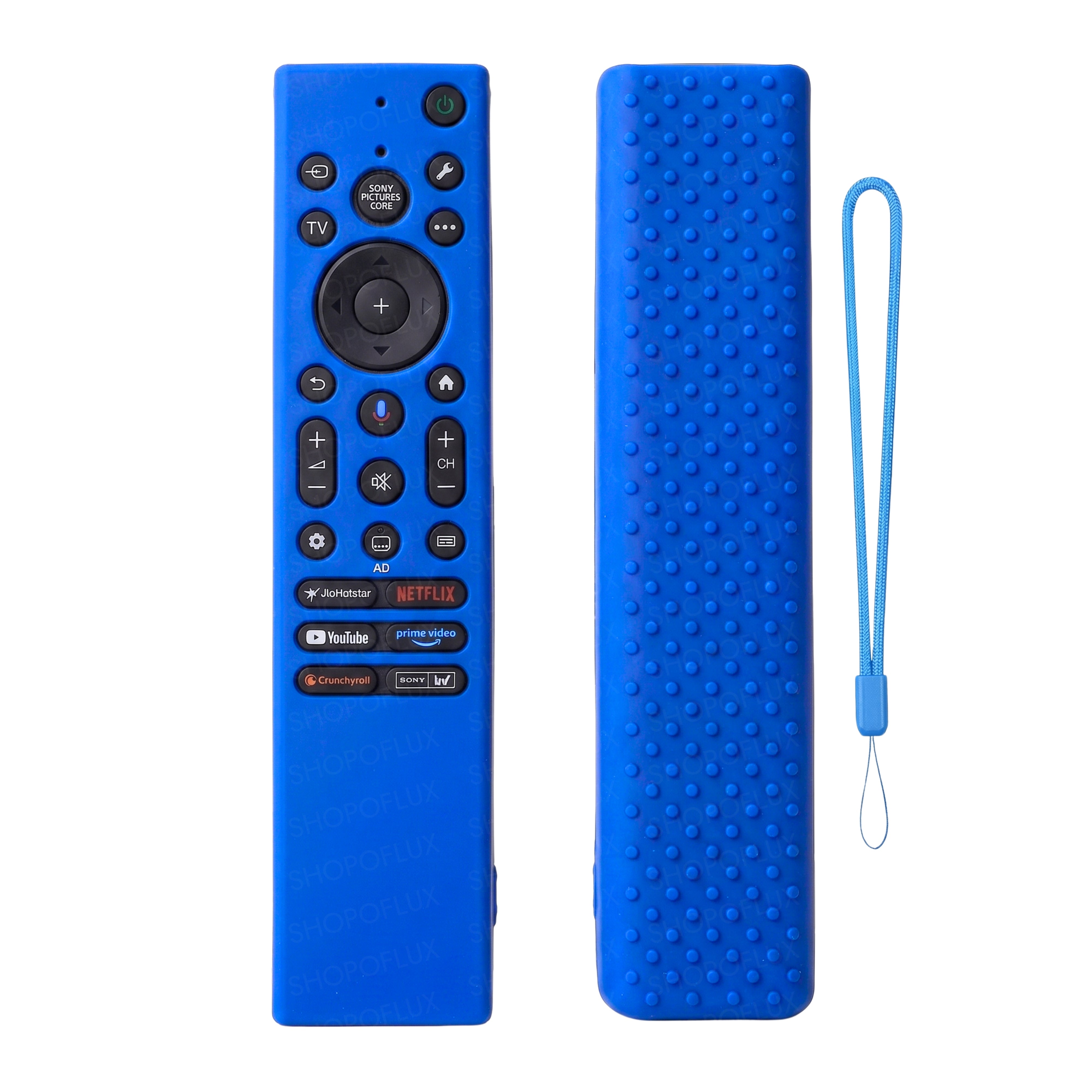 SHOPOFLUX Silicone Cover Compatible with Sony Bravia Smart Tv Voice Remote Case with Lanyard [Remote NOT Included]