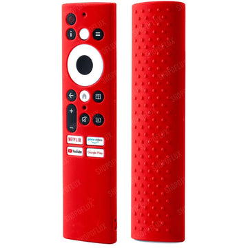 Shopoflux Silicone Cover case Compatible with Sansui Croma Haier Blaupunkt Motorola Smart Tv Remote Protective Case [Remote NOT Included] (RED)