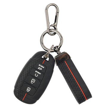 SHOPOFLUX Metal Key Cover Compatible with Hyundai Verna | i20 Facelift N Line N8 Car 4 button smart key