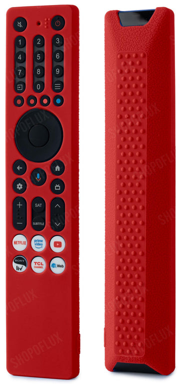 SHOPOFLUX Silicone TV Remote Cover Compatible with TCL Tv Remote RC833A 4K QLED Google TV Protective Case [Remote NOT Included] (Red)