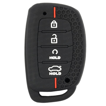 SHOPOFLUX Key Cover Compatible with Hyundai Alcazar and Creta ev Car 4 Button Smart Key