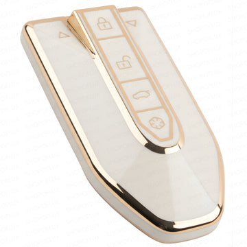SHOPOFLUX TPU Key Cover Compatible with Mahindra BE 6, XEV 9 EV, XUV 7XO Smart Key (White) Shopoflux