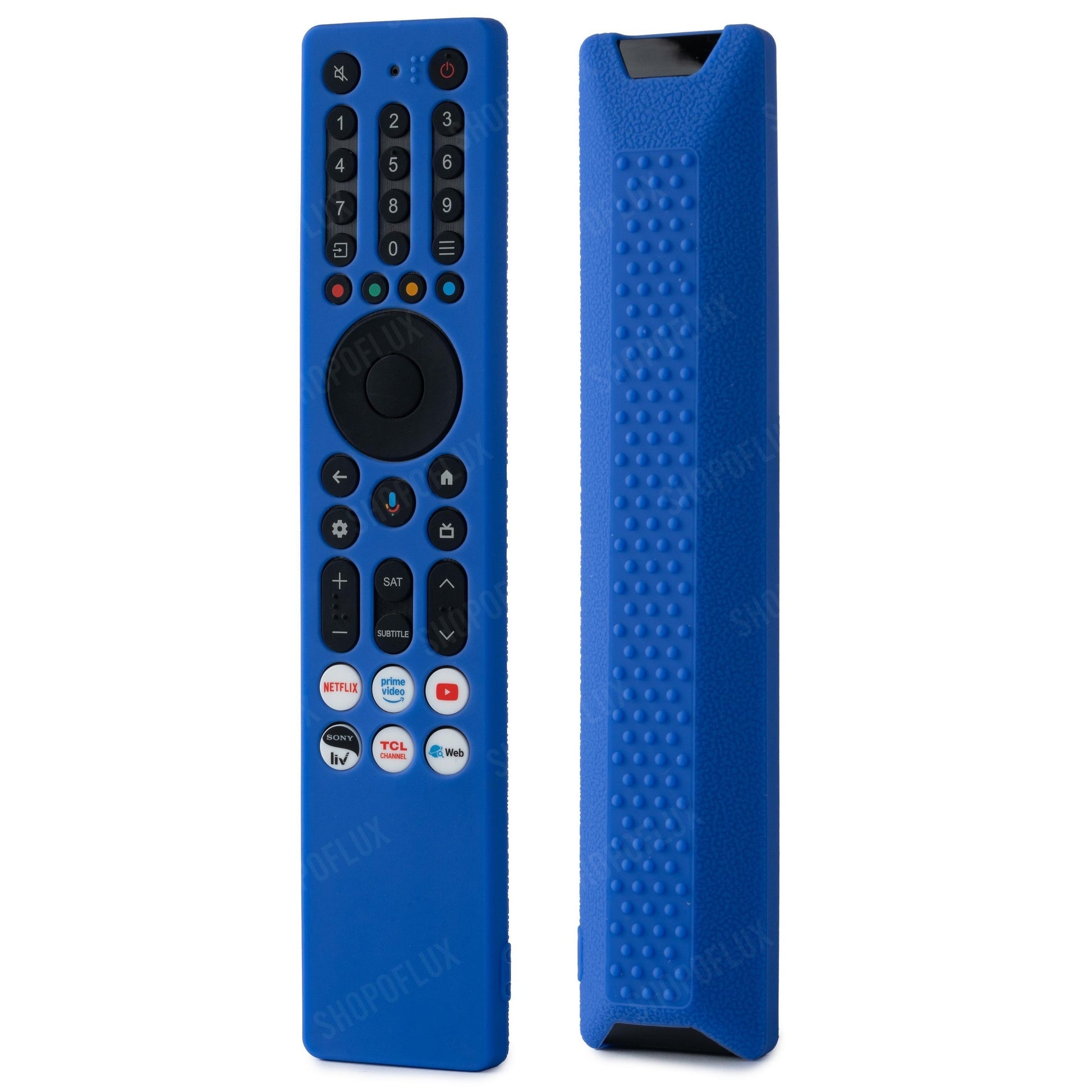 SHOPOFLUX Silicone TV Remote Cover Compatible with TCL Tv Remote RC833A 4K QLED Google TV Protective Case [Remote NOT Included] (Blue) Shopoflux