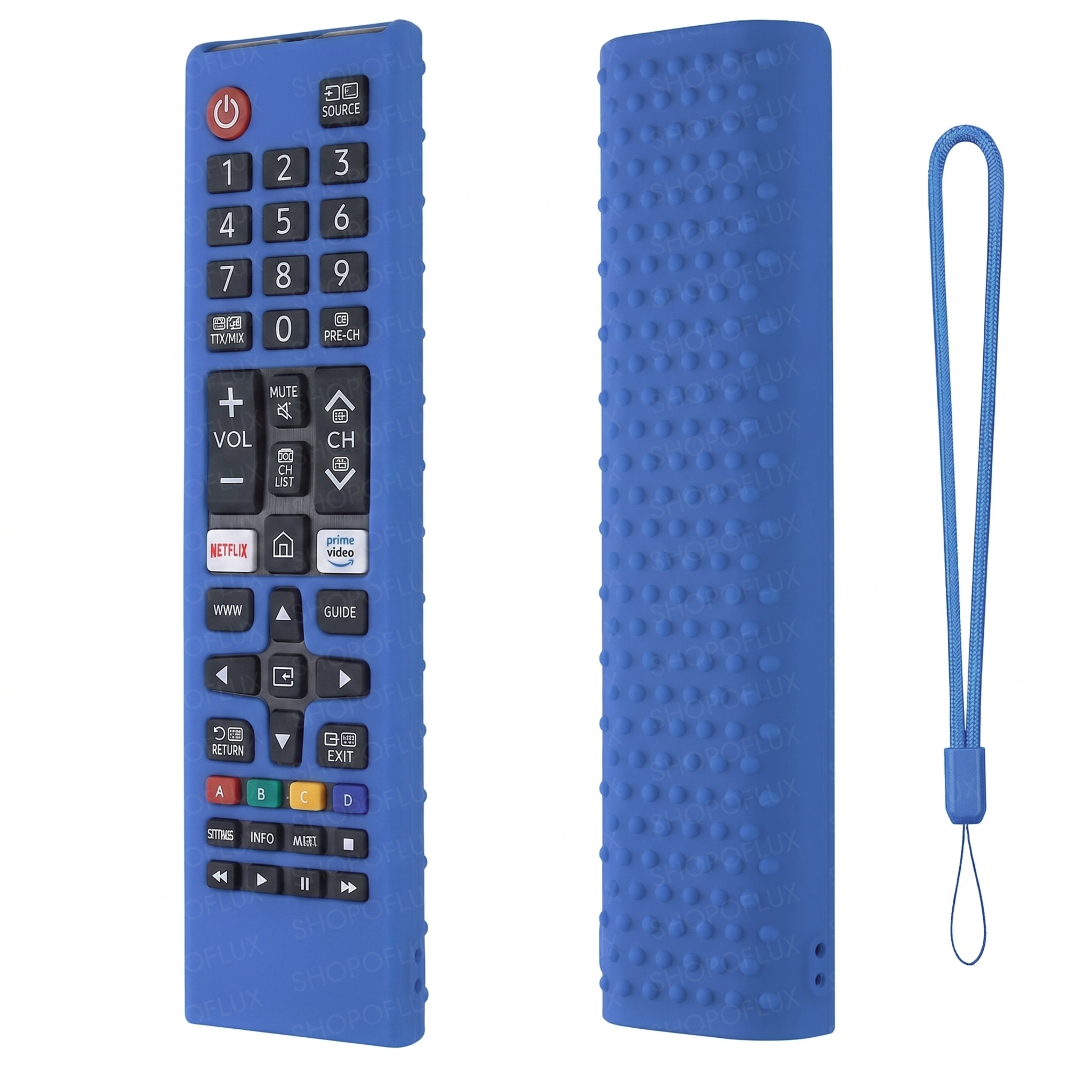 SHOPOFLUX Silicone Tv Remote Cover Compatible with Samsung Smart Tv Remote Without Sollar [Remote NOT Included] (Blue)