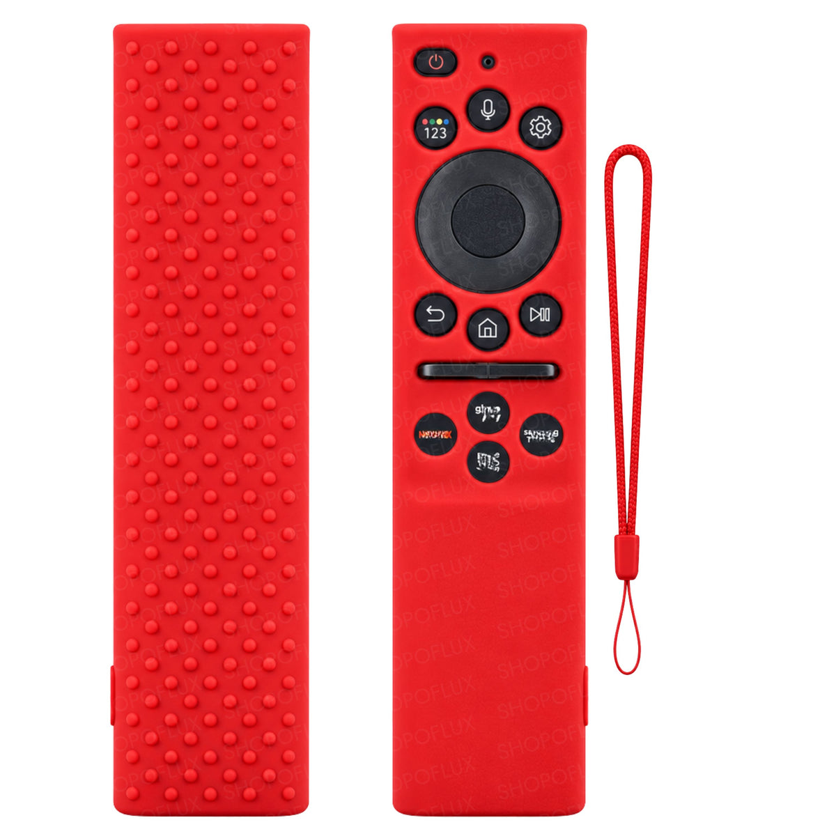 SHOPOFLUX Silicone Tv Remote Cover Compatible with Samsung Smart Tv Remote Without Sollar [Remote NOT Included] (Red)