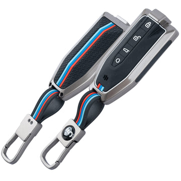 SHOPOFLUX Metal Key Cover Compatible with Mahindra BE 6, XEV 9 EV, XUV 7XO Smart Key (Black Silicone) Shopoflux