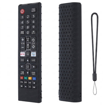 SHOPOFLUX Silicone Tv Remote Cover Compatible with Samsung Smart Tv Remote Without Sollar [Remote NOT Included] (Black)