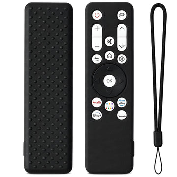 SHOPOFLUX Silicone Case Cover Compatible with LG Smart Monitor Remote Control with Lanyard (Black)
