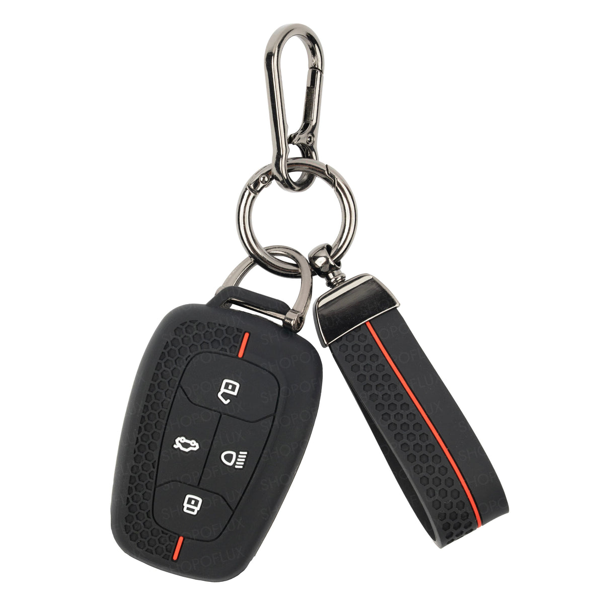 SHOPOFLUX Key Cover Compatible with Tata Nexon | Harrier | Safari | Altroz | Tigor | EV | Punch | Tiago EV Electric 4 Button Smart Key