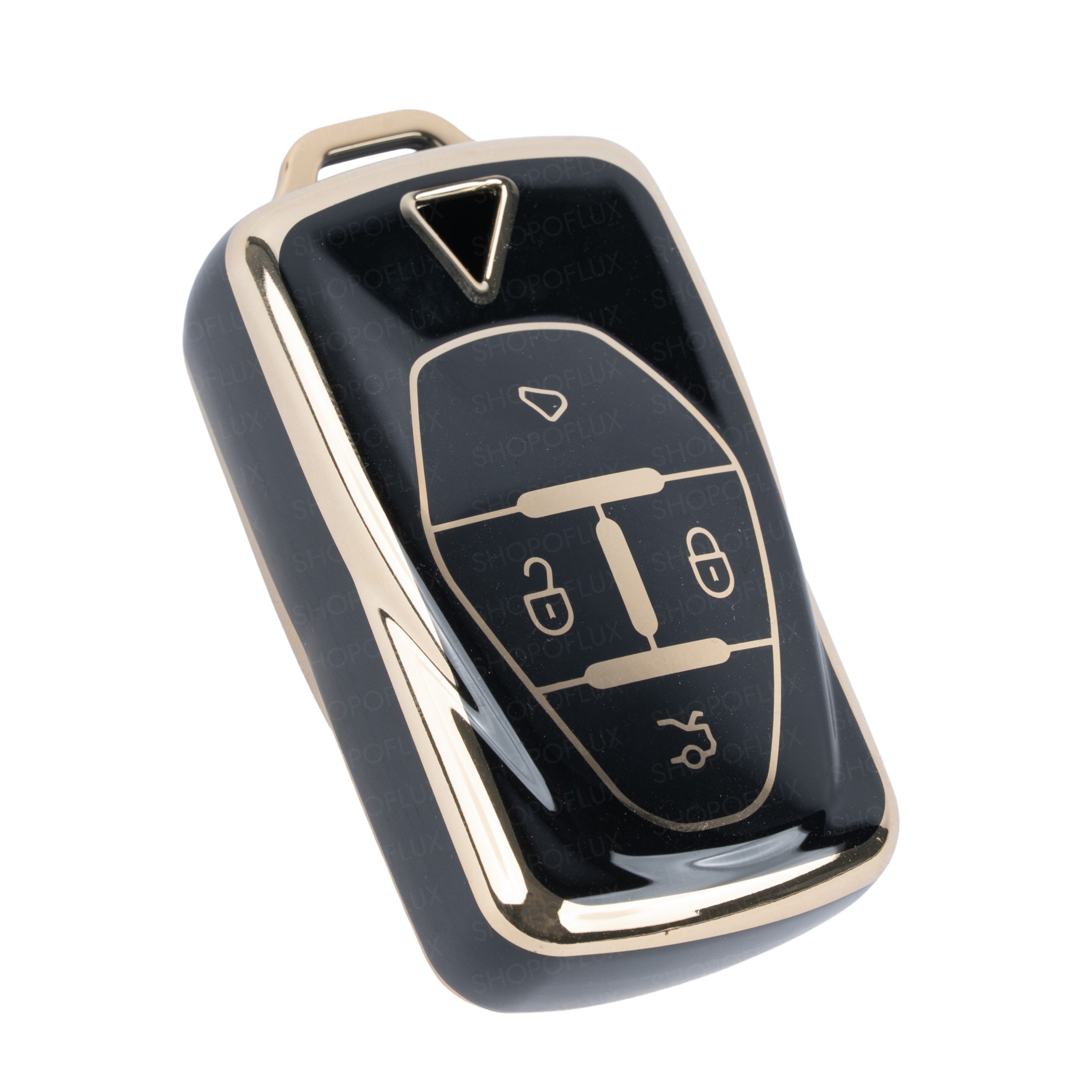 SHOPOFLUX TPU Car Key Cover Compatible for Vinfast VF6,VF7 4 Button Smart Key (Black)
