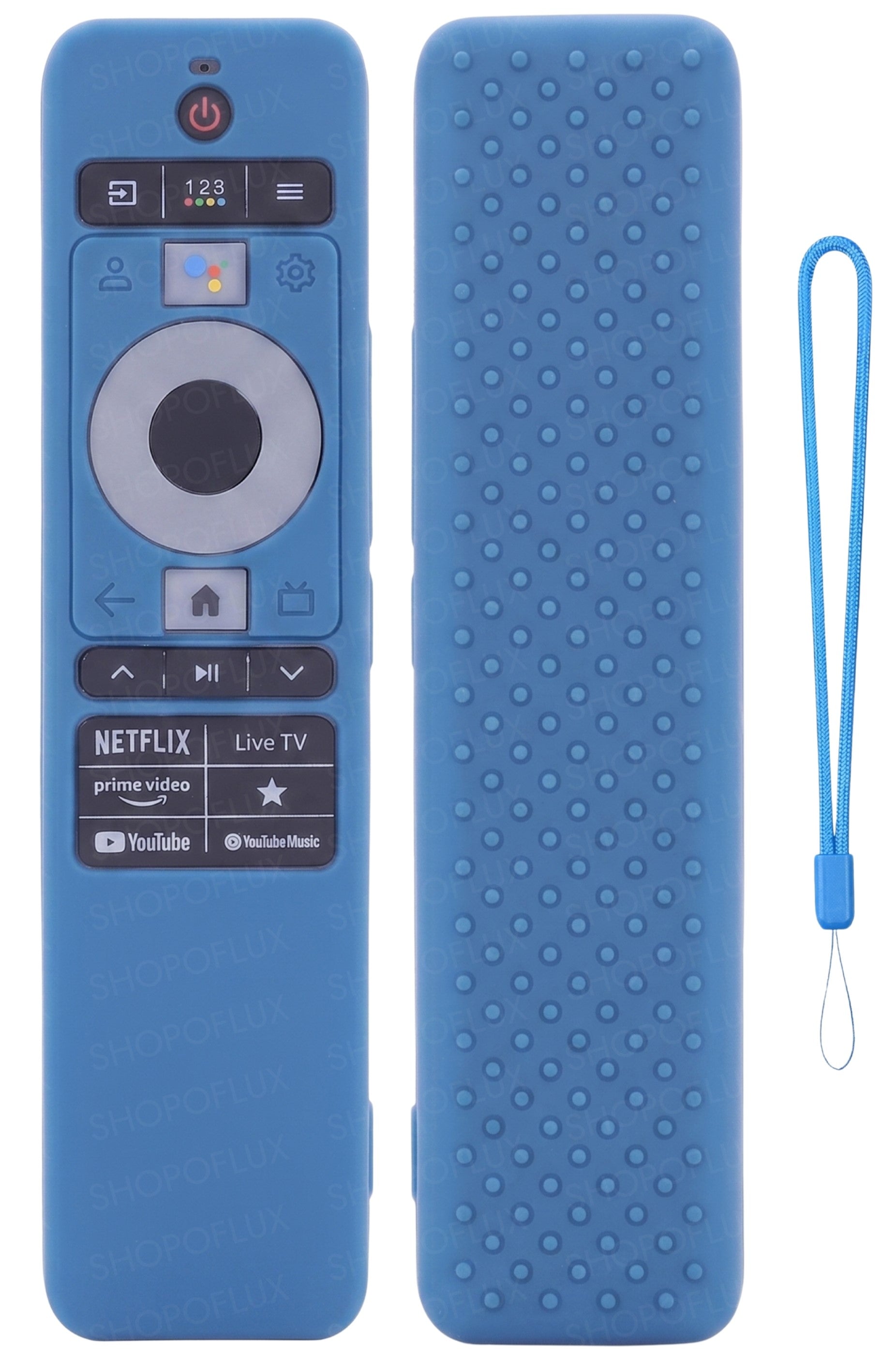 SHOPOFLUX Silicone TV Remote Cover Compatible with Haier TV Protective Case with Lanyard [Remote Not Included] (Blue)