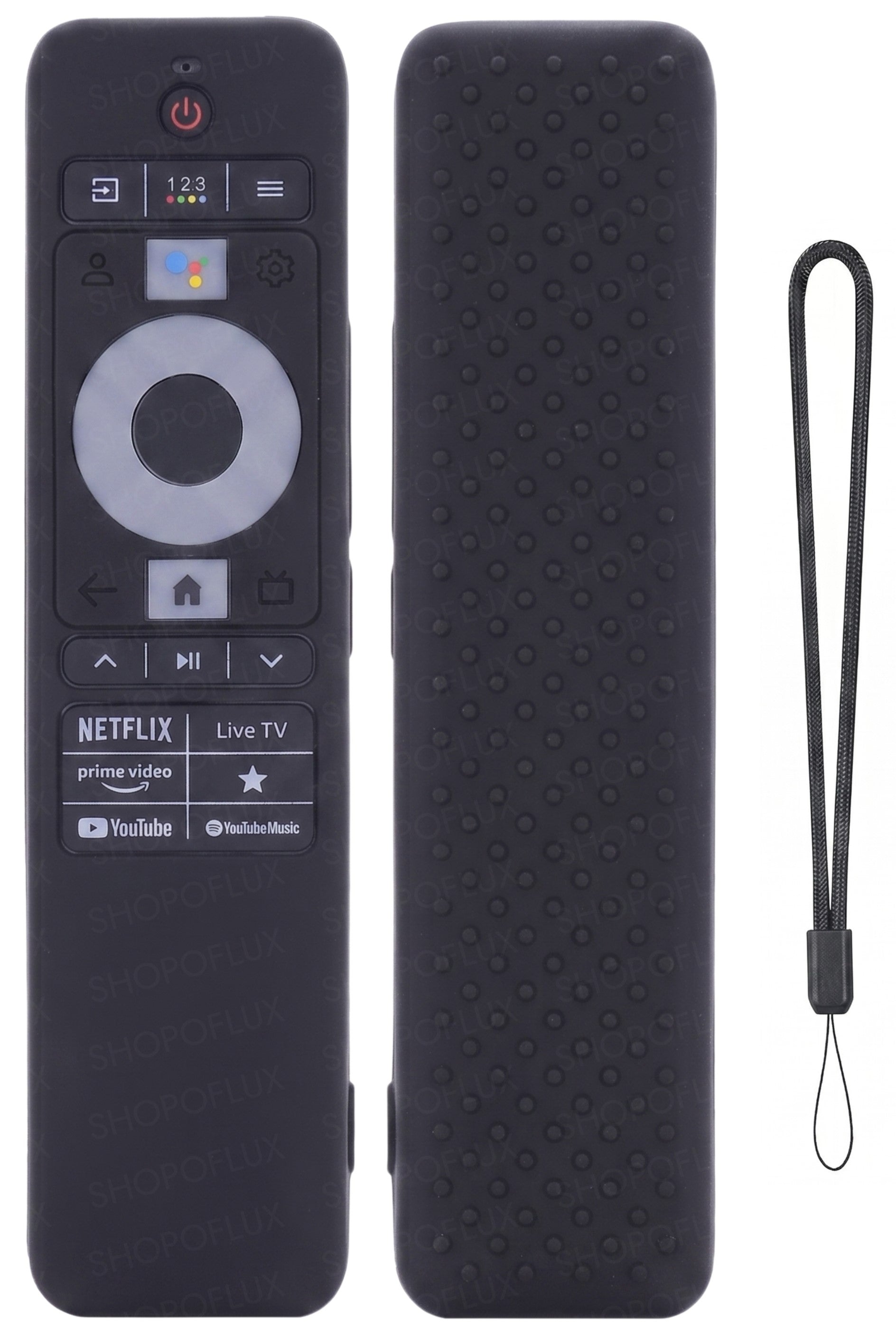 SHOPOFLUX Silicone TV Remote Cover Compatible with Haier TV Protective Case with Lanyard [Remote Not Included] (Black)
