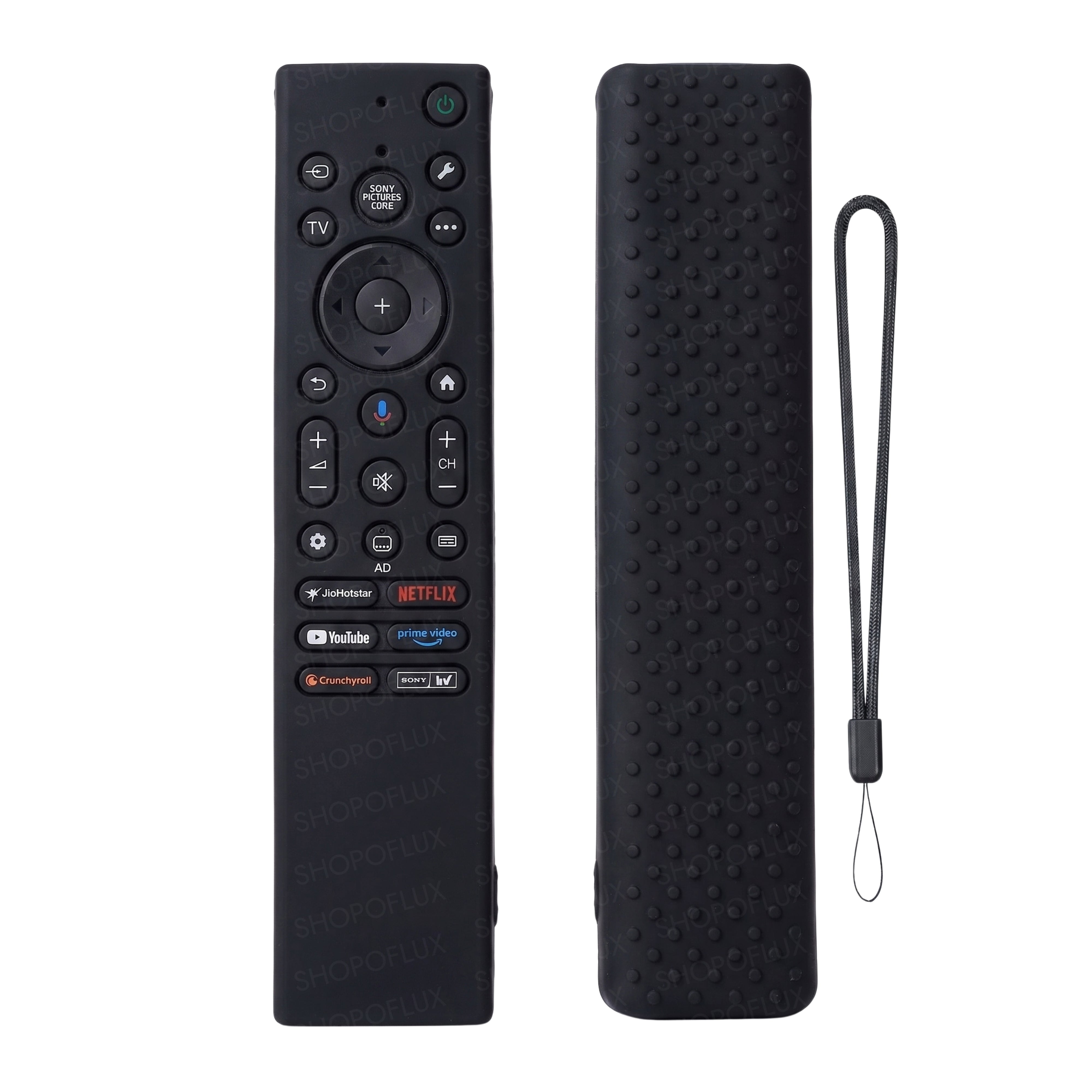 SHOPOFLUX Silicone Cover Compatible with Sony Bravia Smart Tv Voice Remote Case with Lanyard [Remote NOT Included]