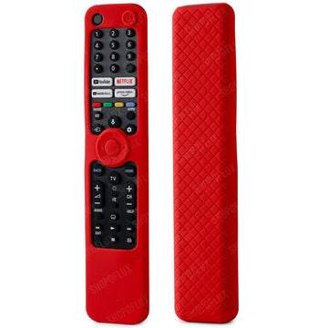 SHOPOFLUX Silicone Heavy Duty Armor Case Cover Compatible with Sony Smart Tv Voice Remote RMF-TX520P A80J X80J X85J X90J X95J Remote Cover [Remote NOT Included] (RED)