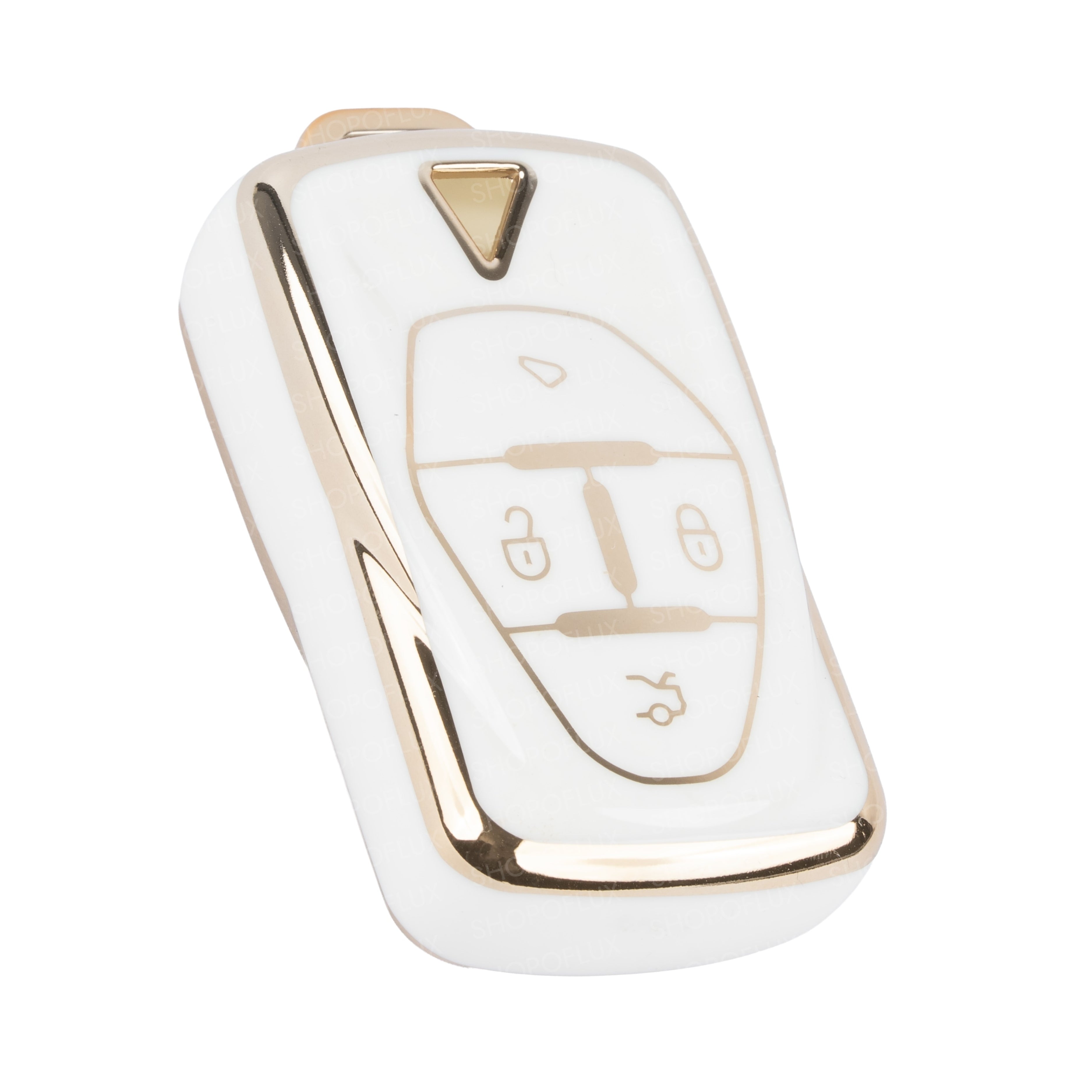 SHOPOFLUX TPU Car Key Cover Compatible for Vinfast VF6,VF7 4 Button Smart Key (White)