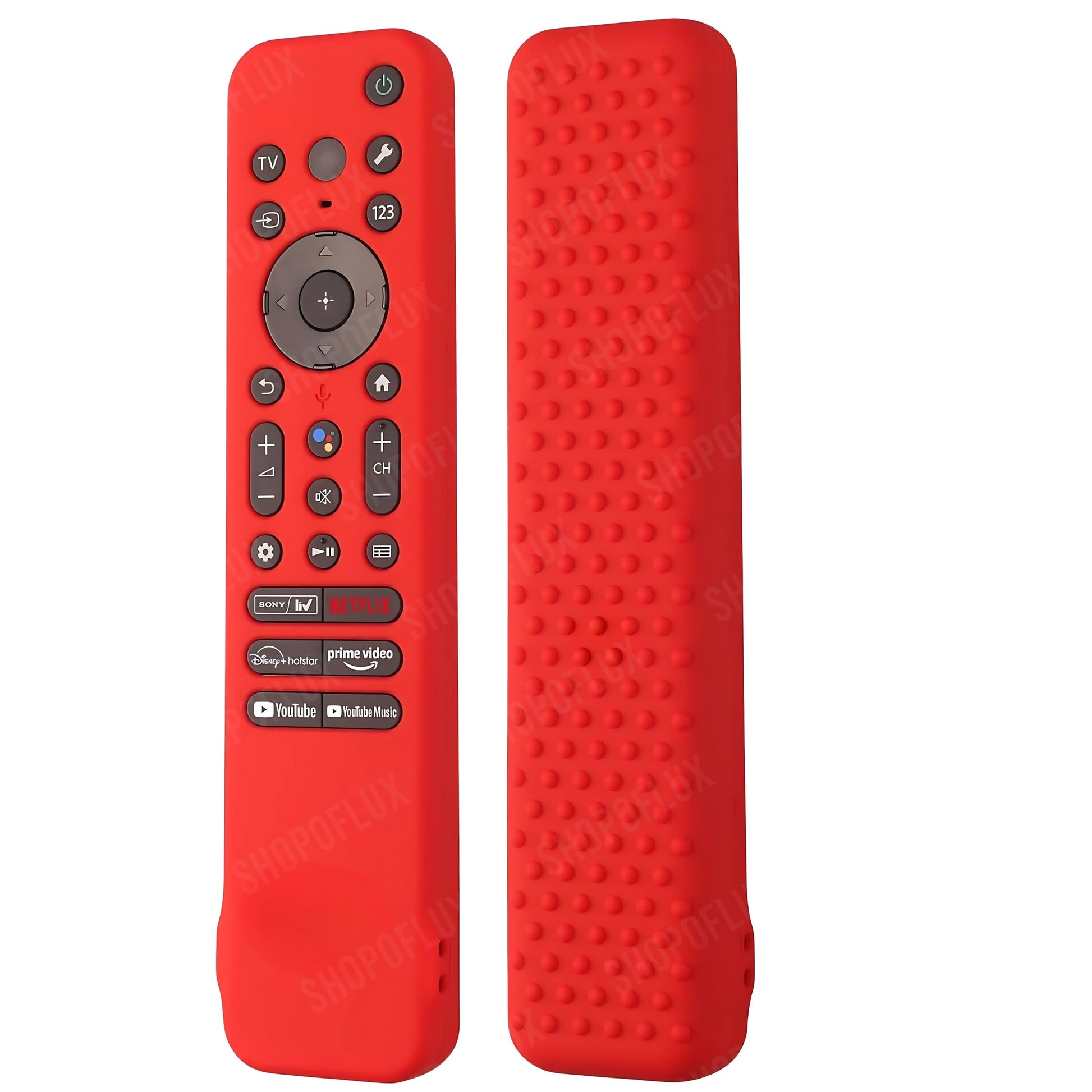 SHOPOFLUX Silicone TV Remote Cover Compatible with Sony Bravia Smart Tv Voice Remote Protective case (RED) (Copy) Shopoflux