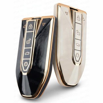 SHOPOFLUX TPU Key Cover Compatible with Mahindra BE 6, XEV 9 EV, XUV 7XO Smart Key (White & Black Pack of 2) Shopoflux