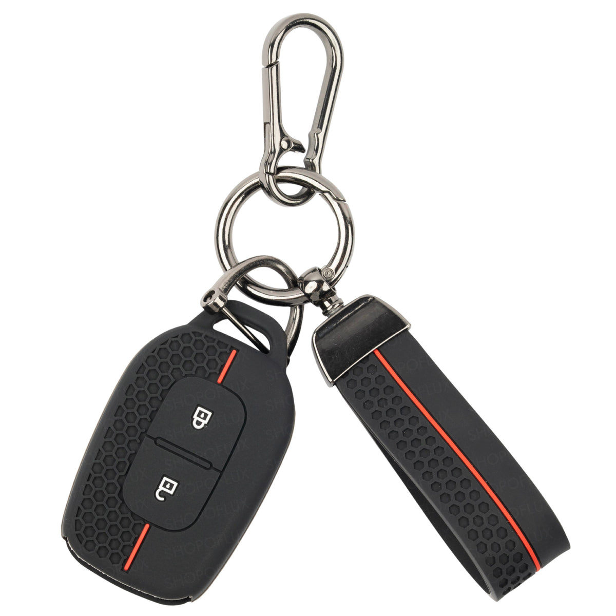 SHOPOFLUX Silicone Key Cover Compatible with Renault Kwid | Triber | Kiger | Duster | Nissan Gravite (Silicone Black)