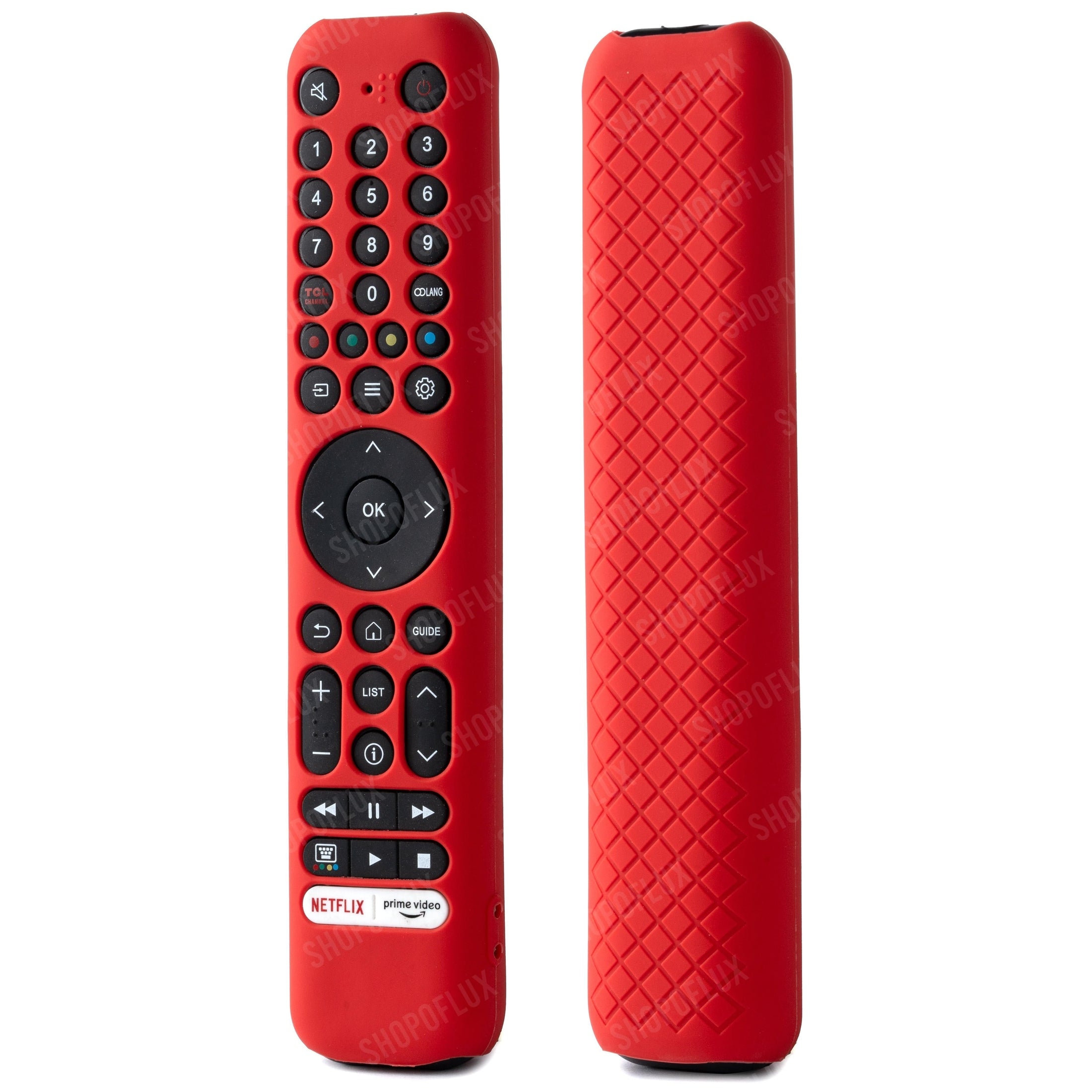 SHOPOFLUX Silicone TV Remote Cover Compatible with L4B Series TCL Tv Remote RC833 Protective Case (Red) Shopoflux